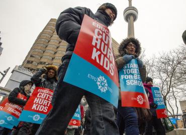 Striking ETFO members picket in Toronto